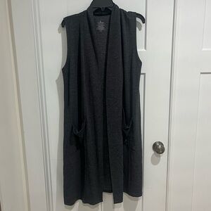 Cuddl Duds Heather Gray Open Cardigan